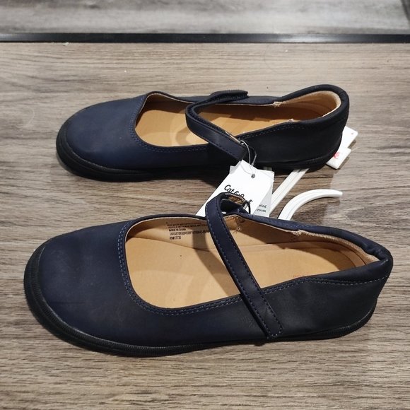 Cat & Jack ballerina shoes very dark blue girls' size 4 NWT - Picture 2 of 8